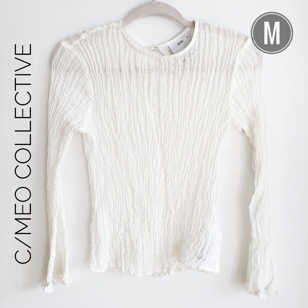 C/MEO COLLECTIVE longsleeve waffle top | M